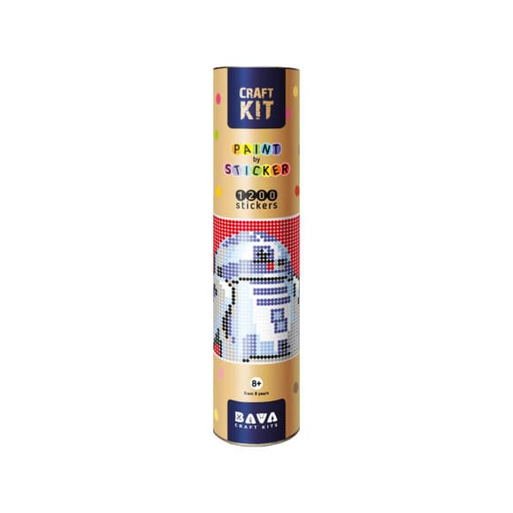 Картина по номерам стикерами в тубусе "Робот синий" (R2D2) , 1200 стикеров 1876, 33х48 см