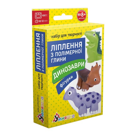 Детский набор для лепки из полимерной глины "Фигурки Динозавры" (ПГ-008) PG-008 от 8ми лет                 