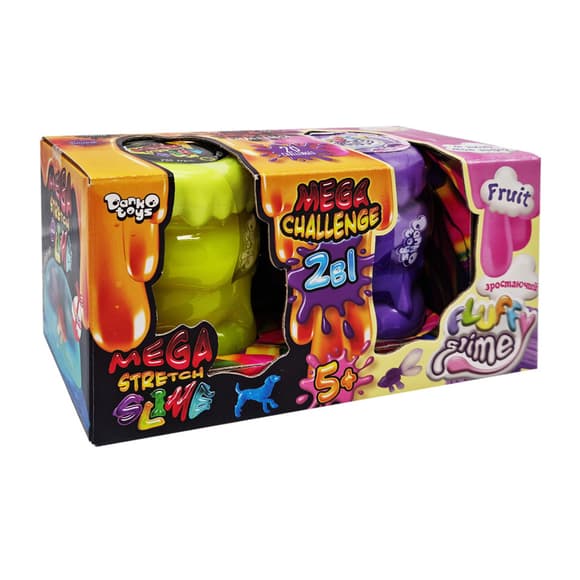 В'язка маса "2 в 1 "Mega Stretch Slime" та "Fluffy Slime" FLS-03-01U укр