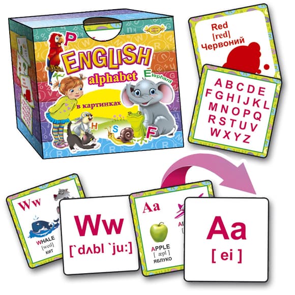 Англ ийский алфавит в картинках Alphabet MKO0003 со складами