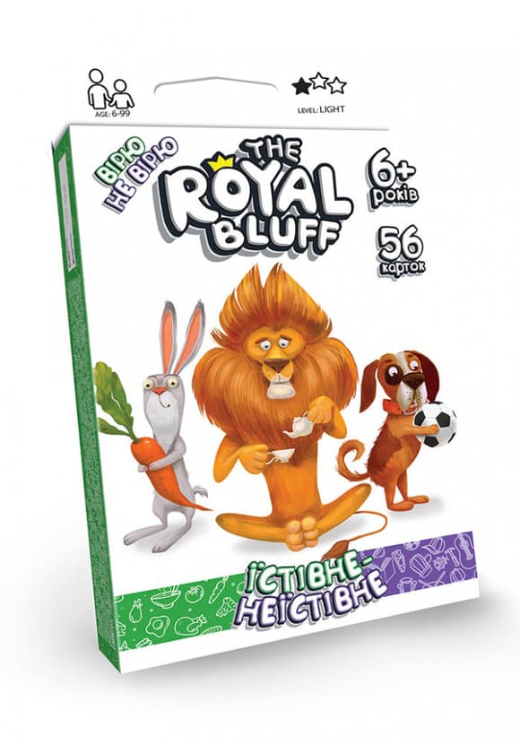 Детская карточная игра "The ROYAL BLUFF съедобное-несъедобное" RBL-02-01U на укр. языке