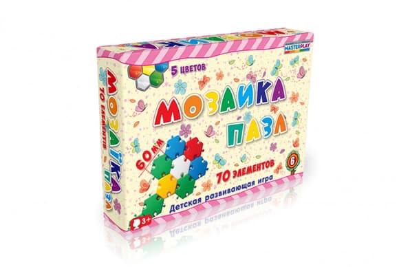Детская мозаика-пазл №6 1-147, 70 деталей ?60мм 