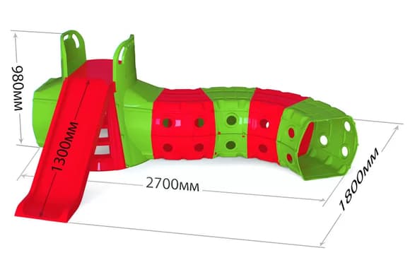 Детская Горка с тоннелем DOLONI-TOYS 01470/, 3 разных цвета