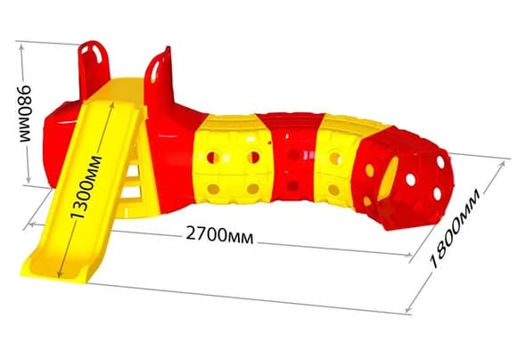 Детская Горка с тоннелем DOLONI-TOYS 01470/, 3 разных цвета