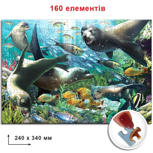 Пазли Моржі, тюлені, котики 82999 ЕГ-08 160 елементів