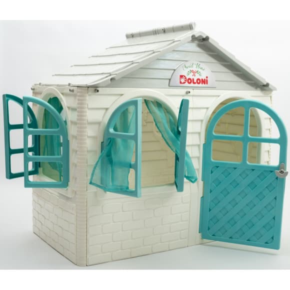 Игровой Домик со шторками Doloni Toys 02550/15 Бело-Бирюзовый