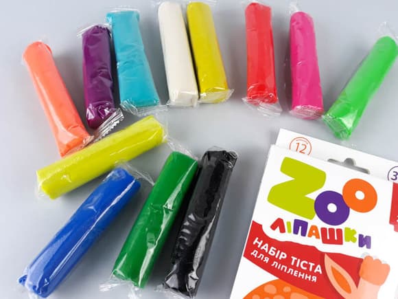 Тісто для ліплення ZOOлипашки "Жираф" ZIRKA 140211 (12 різнокольорових стиків по 35 г)