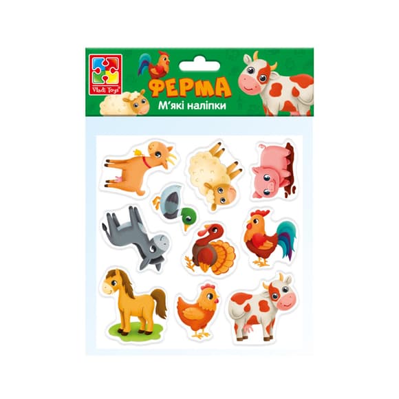 Набор мягких наклеек "Ферма" Vladi Toys VT4210-08 (у кр)