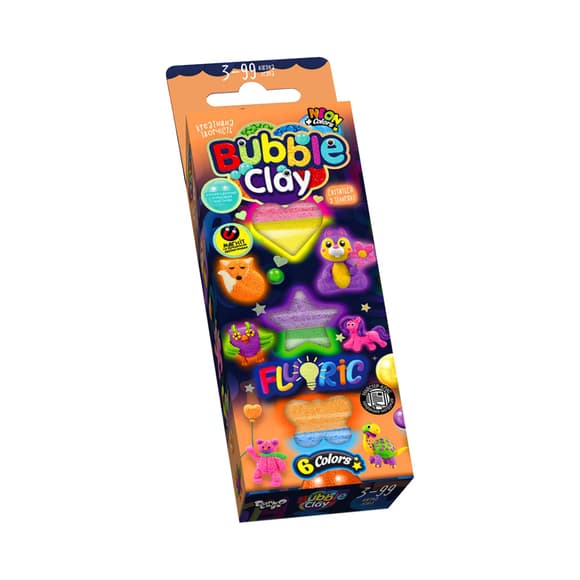 Набор для креативного творчества "BUBBLE CLAY "FLUORIC" BBC-FL-6-01U Укр