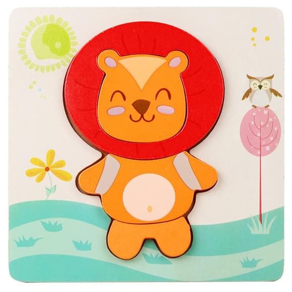 Дерев'яна іграшка Пазли Bambi Тварини MD 2925, 15х15 см