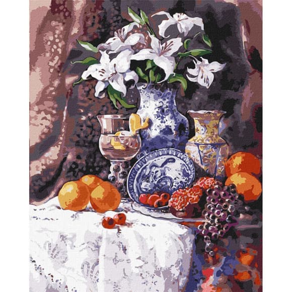 Картина по номерам "Белоснежные лилии" ©Catrin Bespaliuc Идейка KHO2934 40х50 см