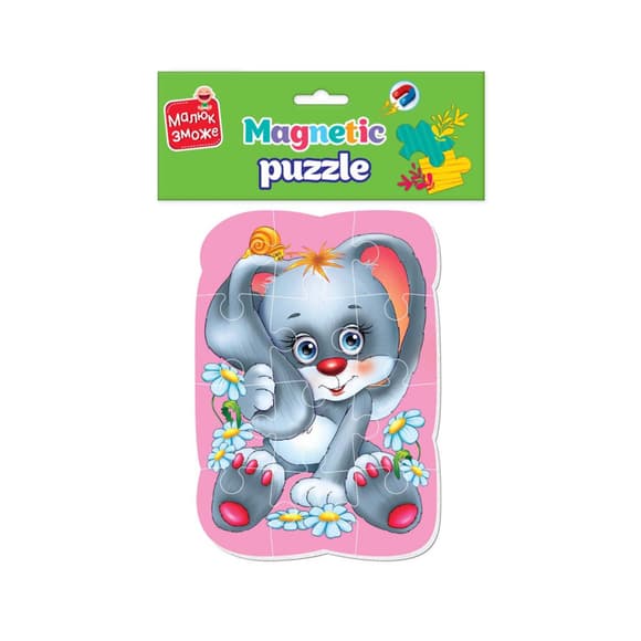 Магнитные пазлы Малыш сможет "Зайчик" Vladi toys VT3301-03 А5, Укр