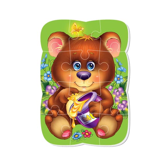 Магнитные пазлы Малыш сможет "Медвежонок" Vladi toys VT3301-04 А5, Укр