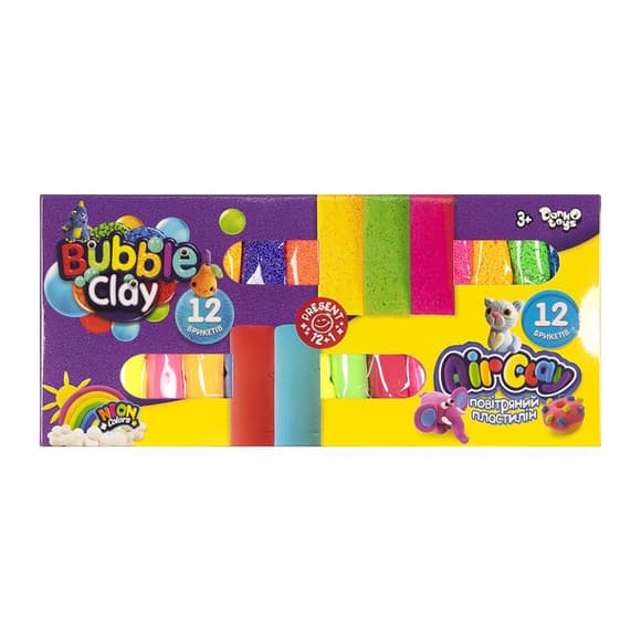 Комплект креативного творчества "Air Clay+Bubble Clay" ARBB-02-01U неоновый цвет