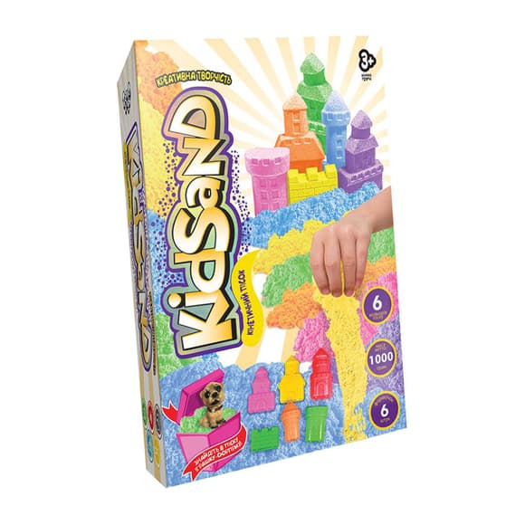 Кинетический песок "KidSand" KS-04-10U-15U коробка 1000 гр