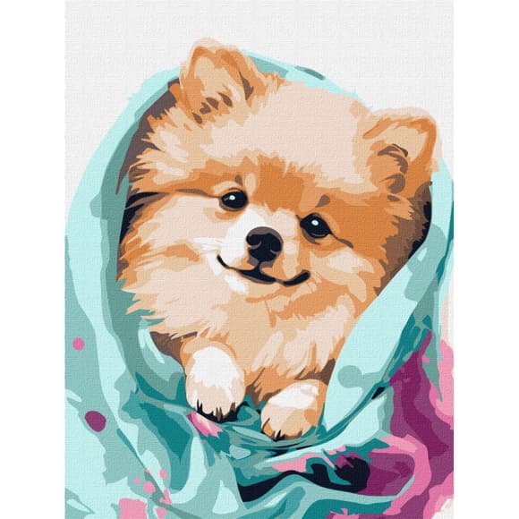 Картина по номерам "Счастливый шпиц" ©art_selena_ua KHO6545 30х40 см