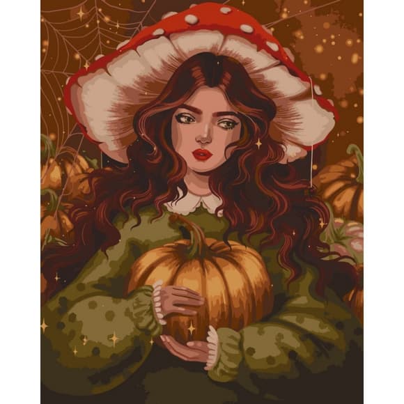 Картина за номерами "Дівчина осінь" @POLLYPOPOP92 10065-AC 40x50 см                                               