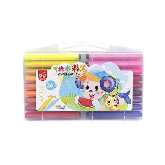 Набор фломастеров "Water color pen" 36 цветов 204-36 в пластиковом боксе