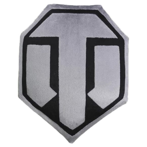 Подушка декоративная лого игры "World of Tanks" WG043334 семиугольная, серо-черная