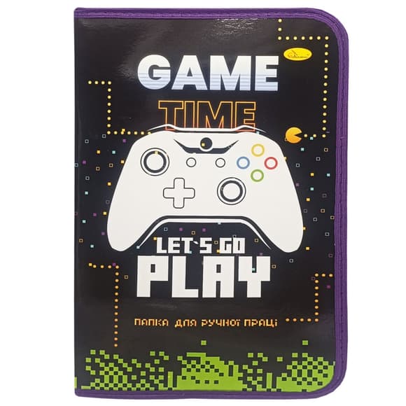 Папка для ручного труда на молнии А4 "Game time lets go play" АП-1002-7 