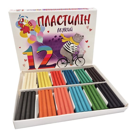 Детский мягкий пластилин КТ 230604, 12 цветов