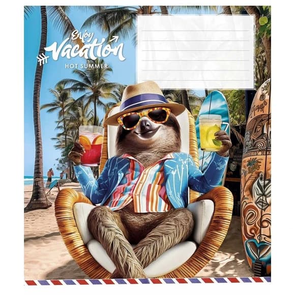 Тетрадь ученическая "Cool vacation" 018-3318L-4 в линию, 18 листов