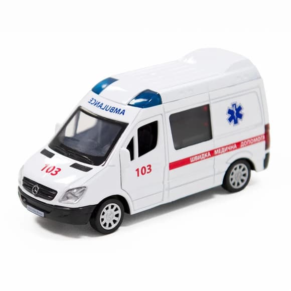Автомодель "MERCEDES BENZ SPRINTER СКОРАЯ ПОМОЩЬ" TechnoDrive 250344U 1:32