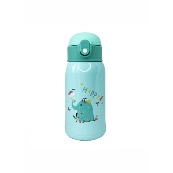 Термос-поильник с силиконовой трубочкой MGZ-0318(Turquoise) чашкой, в чехле с ремешком, 550 мл