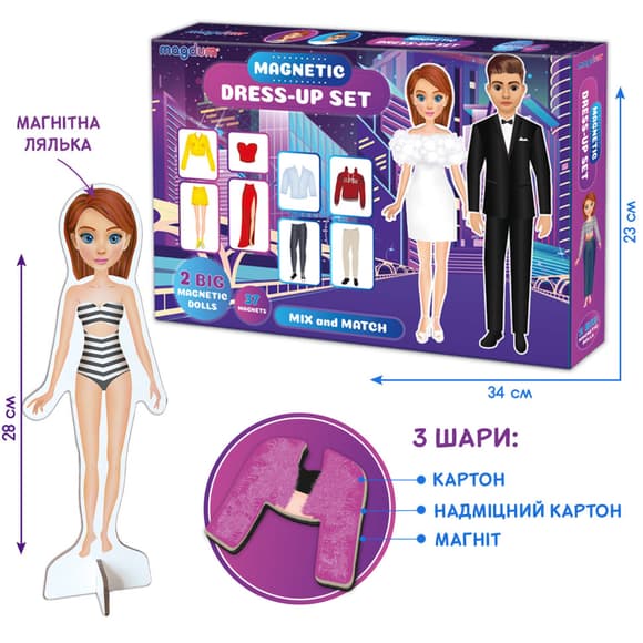 Настольная магнитная игра "Magnetic dolls" ML4032-09 EN 2 магнитных куклы и 37 магнитов