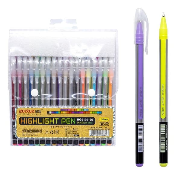 Набор гелевых ручек "Highlight Pen" HG6120-36, 36 цветов (116587)