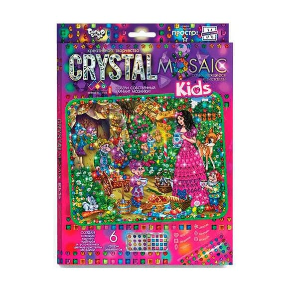 Набор креативного творчества "Kids Crystal Mosaic" CRMk-01-07, 6 форм элементов