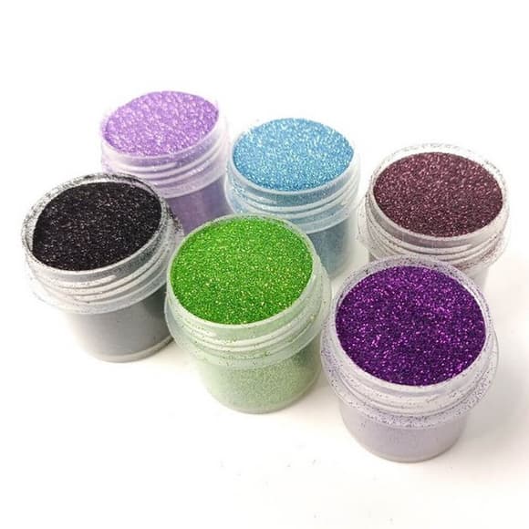 Набор глиттера для био-тату "Большой № 4" glitter-set-big-6x-4, 6 штук по 12 мл