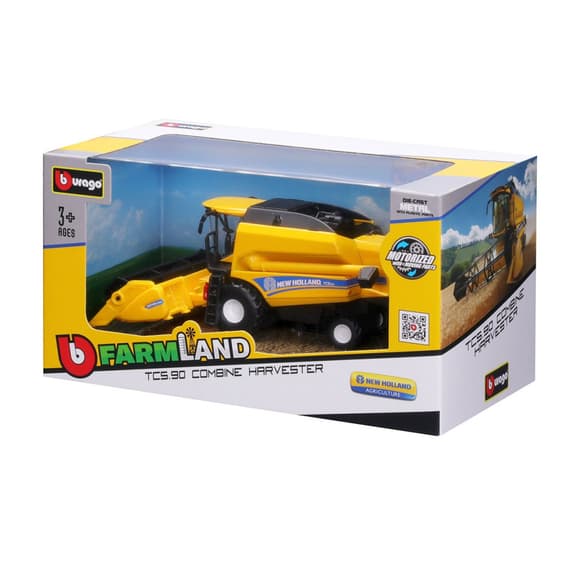 Автомодель Зерноуборочный комбайн "New Holland TC5.90" Bburago 18-31721 с зерновой жаткой