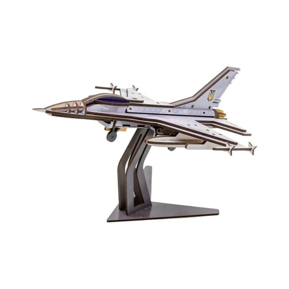 Деревянный 3D конструктор "F16" Арт-26913, 79 деталей