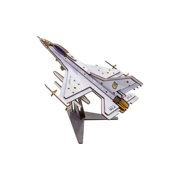 Деревянный 3D конструктор "F16" Арт-26913, 79 деталей