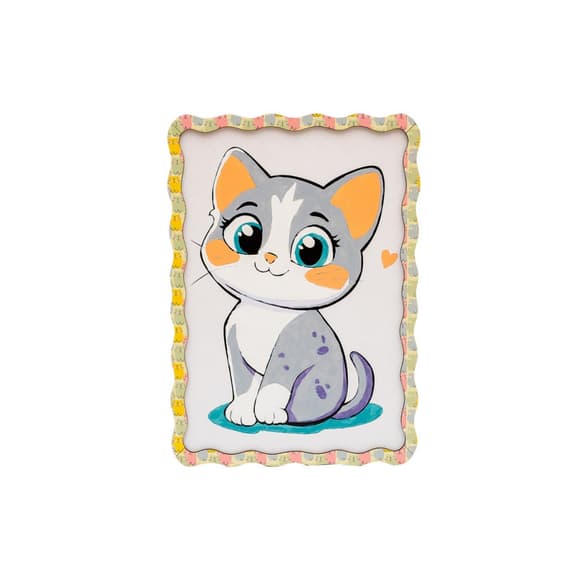 Картина по номерам "Котик" Puz-22945 формат А4 кисточка, краски, крепеж для стены