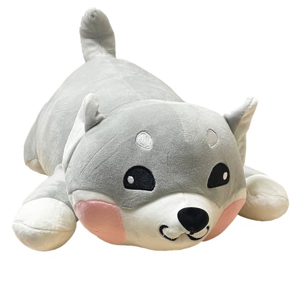 Детская мягкая игрушка "Акита-ину" L1125(Grey) игрушка с пледом, размер 60 см