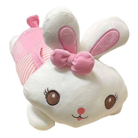 Детская мягкая игрушка "Зайка" L1122(Pink) игрушка с пледом, размер 60 см