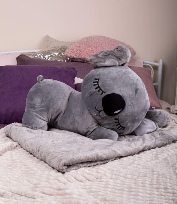 Детская мягкая игрушка "Коала" L1129(Grey) игрушка с пледом, размер 50 см
