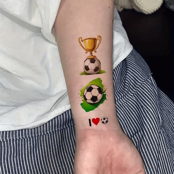 Набор детских временных тату "Футбол №1" football-tattoo-mini-set- 10 штук по 12*7 см 