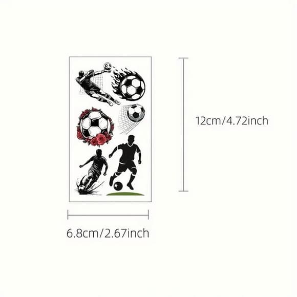 Набор детских временных тату "Футбол №1" football-tattoo-mini-set- 10 штук по 12*7 см 