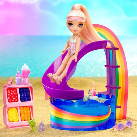 Детский игровой набор с куклой серии "Littles" - Счастливый праздник в бассейне Rainbow High 522249