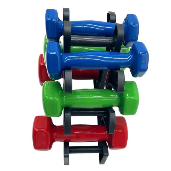 Набор виниловых гантелей на подставке Vinyl Dumbbell Set NE-VIN-125, 2 шт по 1 кг, 1,5 кг, 2 кг
