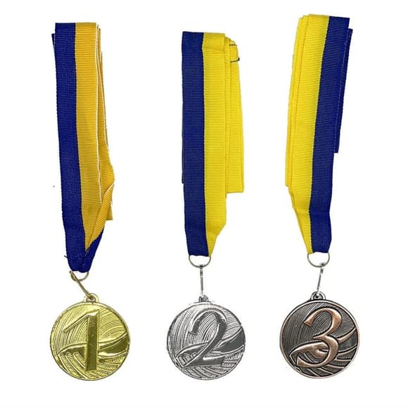 Набор(комплект) медалей № 1 NE-LG-M123, 1, 2, 3 место с лентами