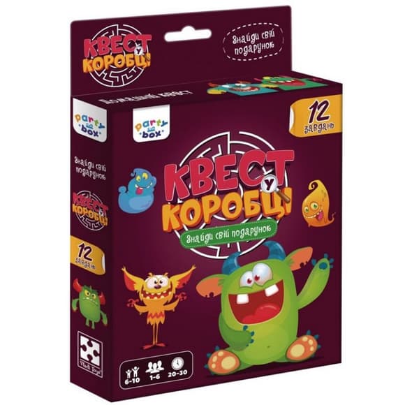 Настольная игра "Квест в коробке Монстры" VT5902-02 инструкция 12 карточек с заданиями