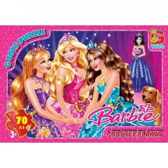 Детский пазл "Barbie" BA007 плакат 70 элементов