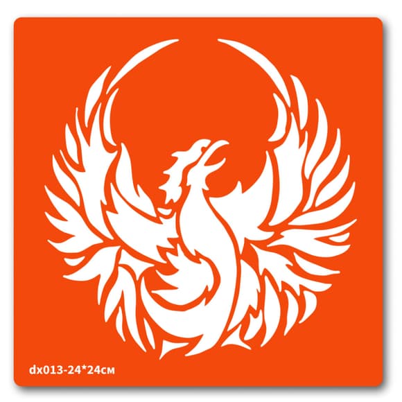 Трафарет для био-тату Феникс dx013-24*24см, размер 24 х 24см 