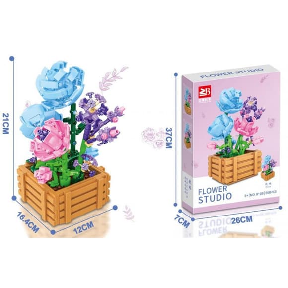 Детский конструктор "Цветы Роза" Flower Studio 9109A 550 деталей