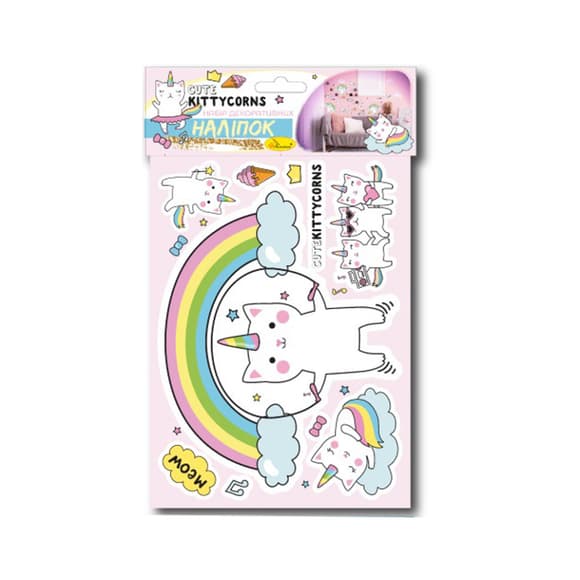 Набор декоративных наклеек А3 "Kittycorns" НДН-02-4
