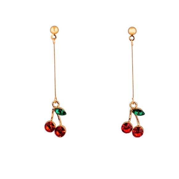 Детские серьги "Fashion черешни" T24627 красные